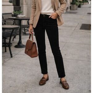 Talbots Womens Corduroy Curvy Jeggings Size 8P Black Polished Casual Stretch